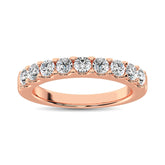 14K Rose Gold Diamond 3/4 Ct.Tw. 9 Stone Anniversary Band